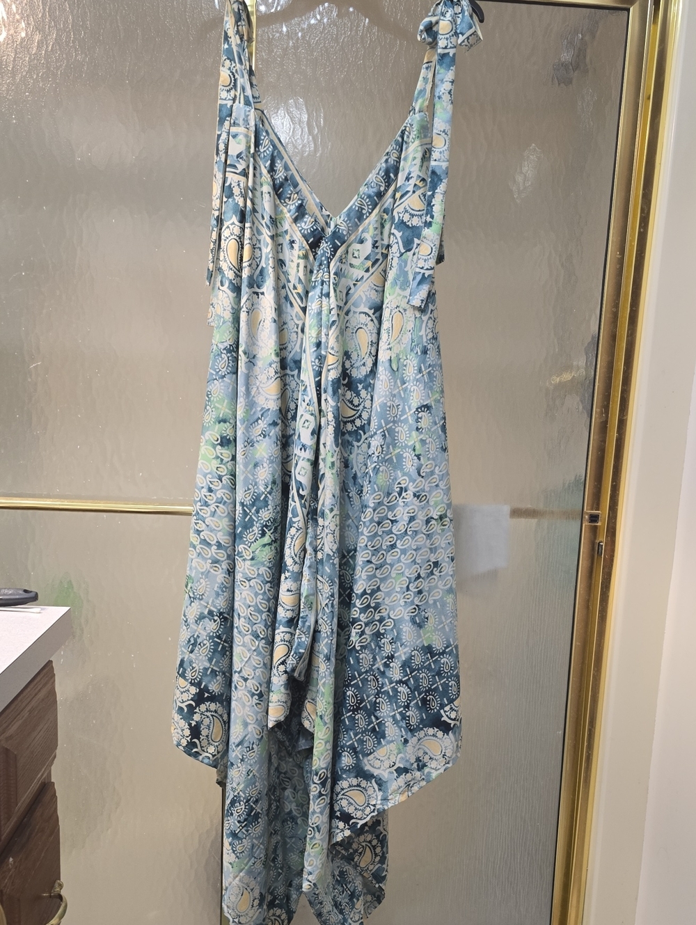 Women’s Blue Paisley Wide-Leg Jumpsuit
